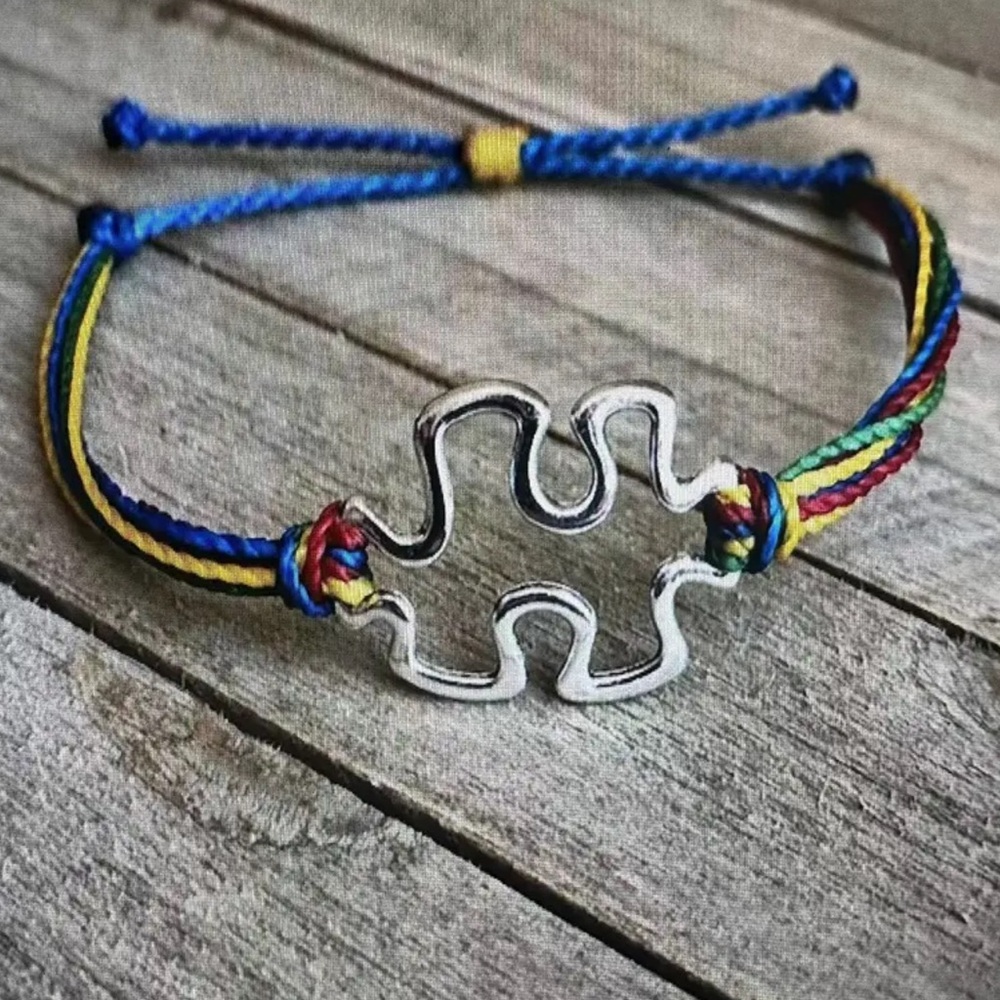 NEW| Autism Awareness Puzzle Piece Connector Charm Bracelet Waterproof
